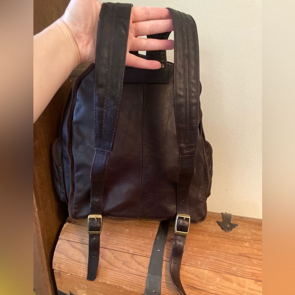 Brown Leather Backpack - image 2